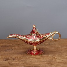 요술램프 알라딘 주전자 대형 매직 램프 러시아 특성 레트로 거실 홈 35cm, 3.Red
