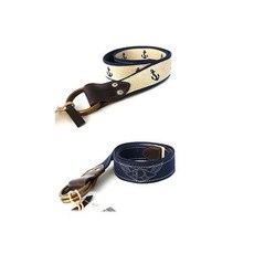 폴로 랄프 로렌 RRL REVERSIBLE 블루 AVIATOR ANCHOR 캔버스 가죽 벨트 $185+