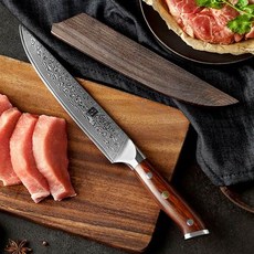  67겹 다마스커스칼 카빙 나이프 203mm FunLiving, 회색 