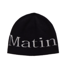 [당일발송] 마뗑킴 로고 자카드 숏 비니 블랙 MATIN KIM LOGO JACQUARD SHORT BEANIE IN BLACK