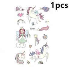 10pcs 문신 만화 레인보우 유니콘 가짜 문신 스티커 세트 임시 문신 방수 아트 문신 손 팔 임시 문신, 중국, 1 개