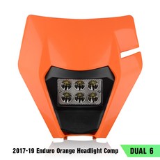 자동차 PowerZone 오토바이 LED 헤드라이트 헤드램프 슈퍼모토 페어링 KTM EXC SXF MX 더트 바이크 엔듀로, 없음, 1개