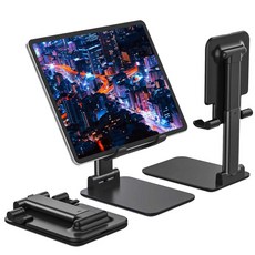 IPad용 미니pc고정 컴퓨터모니터문서클립 태블릿 접이식 iPad 거치대 1, Black, 1개