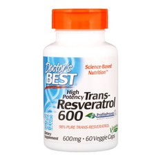 Doctors Best 트랜스 레스베라트롤 600mg High Potency Trans Resveratrol 600mg 60캡슐