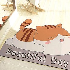 주방용러그 냥냥이 러그 귀여운 발매트 고양이, 50X80 00057YJ