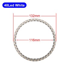 DIY LED 링 개별 주소 지정 가능 WS2812 IC 내장 5050 RGB 원형 모듈 아두이노 조명 8 148 픽셀 DC5V WS2812B, 1개, 10) 40Led White