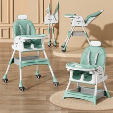 아동용 다이닝 체어 높이 조절 가능 조절식 다이닝 체어, 녹색, 1개