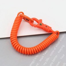 캠핑공구 코일 스프링 키 체인 신축성 나선형 개폐식 금속 걸쇠 홀더 끈, orange_577774, [07] orange, 1개