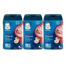 GERBER - Oatmeal Baby Cereal 거버 오트밀 바나나 딸기 이유식 (~8개월까지) 227g 3팩, 1개