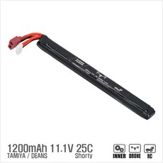 [국내배송] [RC카/드론용 배터리]1200mAh 11.1V 25C Shorty (Deans / Tamiya), 딘스