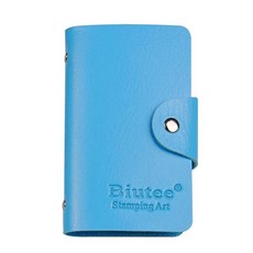 Biutee-대형 직사각형 네일 아트 스탬핑 플레이트 홀더 24 슬롯 보관 정리 PU 가죽 케이스 템플릿, [04] Blue, 1개, 04 Blue