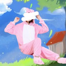 말랑마쥬 핑크돼지 극세사 동물 수면잠옷