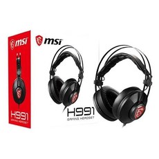 MSI 게이밍 이어폰 고품질 용품 노트불 H991 유선 PC 게임 헤드셋 내장 마이크 노이즈 캔슬링 인라인 제어 에르고니믹 디자인 조절식 헤드밴드 PS4 PS5 Xbox One, 1개