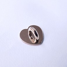 문크리스탈 핸드폰 케이스용 하트 부착판 키링 연결 고리, 1개, 실버