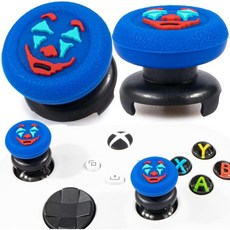 Xbox 시리즈 XS 및 One 컨트롤러용 FPS 썸스틱 익스텐더 텍스처 고무 실리콘 그립 커버 2 세트조커 블루, Xbox 시리즈 XS 및 One 컨트롤러용 FPS 썸스