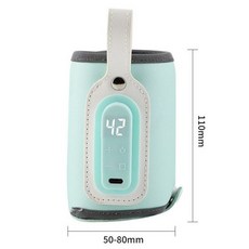 휴대용 보틀 워머 가정 여행 PU 수유 병 히터 조정 가능한 USB 충전 젖병 온열 장치 부대 절연 모유 난방 181553, 미국B, 블루, 1개