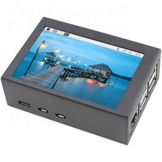 냉각 팬 히트싱크가 라즈베리 파이 5 케이스 알루미늄용 3.5인치 터치 스크린 TFT LCD 저항성 5용 5fps 모니터 디스플레이 보드 미포함 5프레임