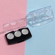 립글로즈 아이섀도우 립스틱 파우더 박스 케이스 빈 3 라운드 그리드 화장품 포장 팔레트 개 DIY 1 세트, 1개, [02] black