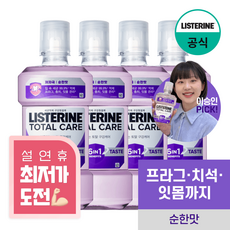 리스테린 토탈케어 마일드 구강청결제, 750ml, 4개