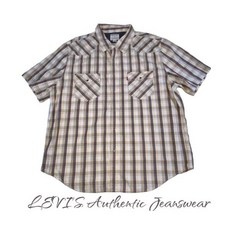 리바이스 어센틱 JeansWear 웨스턴 Plaid 셔츠 Pearl Snap 남성 2XL 2812341
