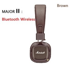 마샬헤드셋 마샬호환호환 이어패드 Marshall Major IV 4 블루투스 헤드폰 딥 베이스 인체 공학적 디자인 III II 2 3/4 접이식 스포츠 무선 및 유선 이어폰 [07] II BT Brown