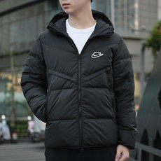 겨울패딩 남자 바람막이 보온 배기 운동복 후드 블랙