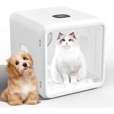 SNNplapla 고양이 드라이기 강아지 펫드라이룸 건조기 상자 소형견을위한 초 저소음 자동 애완 동물 60L 대형 스마트 헤어 드라이어 조명 조절 가능한 온도 시간으로 개 손