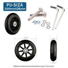 캐스터 수하물 바퀴 직경 40mm 내마모성 캐스터 교체 부품 12 개/세트, 09 100mm-24mm-2pcs, 2개