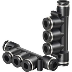 TAIONZ 공압 1/4인치 OD 5개 스트레이트 푸시 커넥터 플라스틱 퀵 릴리스 에어 라, 3/8''OD_5