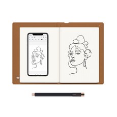 HUION NOTE 아날로그 디지털 노트 스마트 필기 노트 종이에 필기한 메모를 즉 디지털화 무선으로 스마트폰에 연동 A5 사이즈 거친 화 제작 메모 쓰기 만화 일러스트 수업 회의 펜 탭으로서 사용 가능, 상세페이지 참조, 상세페이지 참조