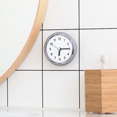 시우아트 데일리 욕실시계 흡착 방수 건전지포함 국내생산, 그레이