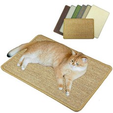 Pethave 고양이 스크래처 매트 59.9 x 39.9cm23.6 15.7인치 벨크로 테이프가 있는 실내 고양이용 천연 사이잘 스크래치 패드 러그 수평 가구 및 소파 보호 브, 브라운