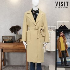 VISIT IN NEWYORK 투 포켓 롱 트렌치코트(VT3BB53)