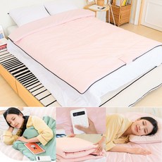 국산 온열이불 원적외선 음이온 탄소섬유 카본 덮는전기이불 여행용담요 차박용전기매트, 카본전기이불(로제)