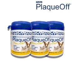  프로덴 플라그오프 강아지 고양이 치석제거제 영양제, 해초류맛, 플라그오프 파우더 40g 강아지고양이겸용 치석제거, 3개 