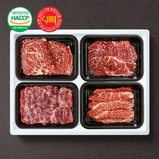 [리얼하누] 한우 구이 선물세트 600g (등심150g+채끝150g+부채살150g+업진살150g), 1개