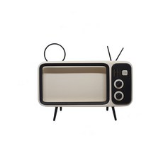 레트로TV 아이폰 갤럭시 책상스탠드 스마트폰 거치대, 브라운