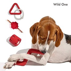  [와일드원] 강아지 장난감 터그 노즈워크 공놀이 이갈이 로프, 스트로베리 