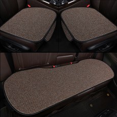 자동차 시트 커버 프로텍터 아마 린넨 앞뒤 쿠션 보호 패드 매트 트럭 SUV 밴 인테리어, 11 3pcs coffee_01 CHINA