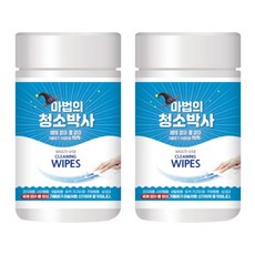 (무료배송)유한그린텍 마법의 청소박사 150매 원통형 2통 청소 물티슈 크리너 기름때 찌든때 제거, 2개