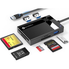 WARRKY 월라키 SD카드 리더기 7인1멀티카드 리더허브 USB3.03종 메모리카드 4매 고속 동시 다목적 マイクロSD TF SDHC SDXC MMC Micro MS UHSI