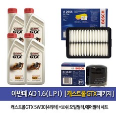 Abante AD 1.6LPI- 아반떼AD 1.6(LPI) 캐스트롤GTX(4L)1182-A2655, 5w30, 1개