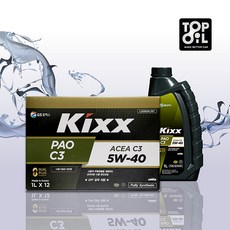 킥스파오 KIXX PAO C3 A3B4 5W30 5W40 1BOX 가솔린 디젤 엔진오일, KIXX PAO C3 5W40 1BOX