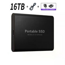 휴대용 오리지널 고속 1TB SSD 외장 솔리드 스테이트 하드 드라이브 USB3.1 인터페이스 500GB 모바일 노트, [14] Black 16TB
