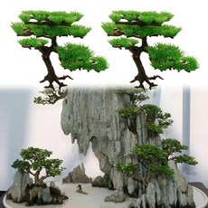 1pcs 인공 플라스틱 소나무 수족관 장식 바위 분재 장식 물고기 탱크 Rockery 액세서리 홈 오피스 호텔 장