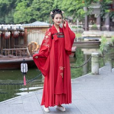 춘하 중국풍 전통 개량 복고자수 소매 상의 가슴 저고리