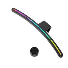 샤오미-Youpin LYMAX 컴퓨터 모니터 테이블 램프 곡선 스크린 책상용 램프 밝기 조절 눈 관리 사운드 케어 민감한 음악 행잉 게임 라이트, RGB 프로 버전