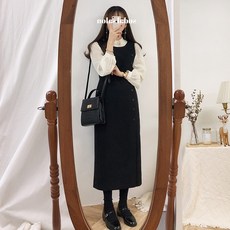 서스팬더원피스 오버롤원피스 멜빵원피스 학원 무드 소프트스타일 칸 코디 가볍게 사치한 보이핏 볼륨 눈길을 끄는 셀럽 커버