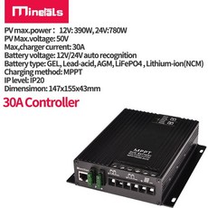 MPPT 컨트롤러 지원 블루투스 앱 LCD 12V 24V 납산 리튬 듀얼 배터리 태양열 충전기 컨트롤러 MPPT 30A, 1.30A controller, 1.30A controller