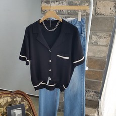 여성반팔니트가디건